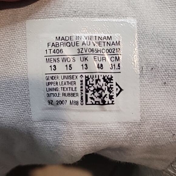 Converse Chuck Taylor Hi Leather Tri-White Men’s 13/Women’s 15 Preppy Grunge - Picture 4 of 8